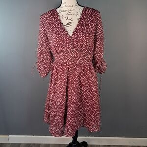 Madewell Starviolet Mini Dress Ditsy Flowers Button Front Size 2 Boho Floral Red